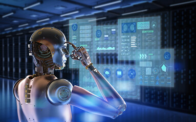 cyborgs in server room