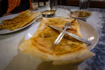 Masala Dosa  Indian Savory Crepes with potato filling