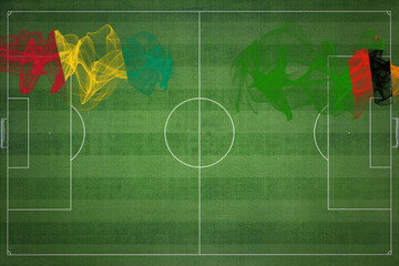 Guinea vs Zambia Soccer Match, national colors, national flags, soccer field, football game, Copy...