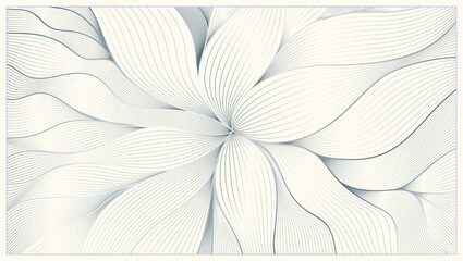 Vintage vector lineart on motifs of art Deco. Abstract wavy pattern. Hand drawing style on floral theme