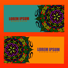 set of banners art mandala design