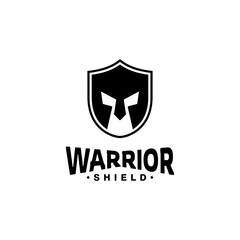 Warrior and Shield Logo Template Design Vector, Emblem, Design Concept, Creative Symbol, Icon