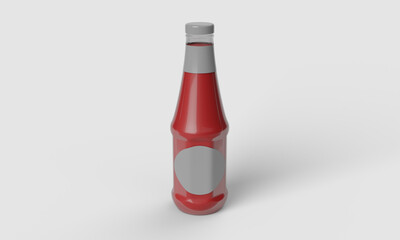 Tomato Sauce mockup 3d render model for product packaging design