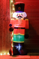 Christmas Inflatable Toy Soldier Holiday Nutcracker Lighted Blow up Home Decoration