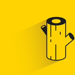 timber with shadow on yellow background