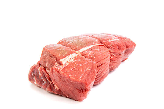 A Cut Of Beef Sirloin Tip Roast Isolated On White