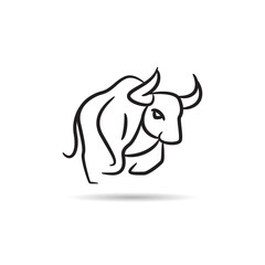 bull drawing style on white background