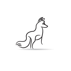 fox drawing style on white background