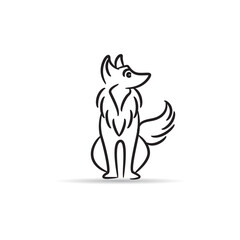 fox drawing style on white background