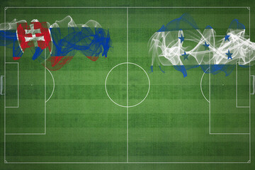 Slovakia vs Honduras Soccer Match, national colors, national flags, soccer field, football game,...