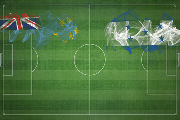 Tuvalu vs Honduras Soccer Match, national colors, national flags, soccer field, football game, Copy...