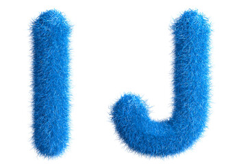 Alphabet made from fur, fur font, 3d alphabet. 3d illustration.