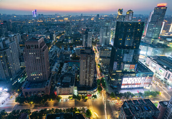 Night view city scenery Nanjing, Jiangsu, China