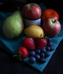 Mixed selection fruits on the table