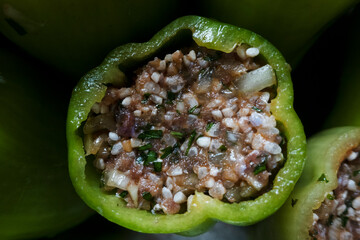 Stuffed Green Peper with meat and rice