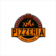 Pizza baked in traditional wood oven