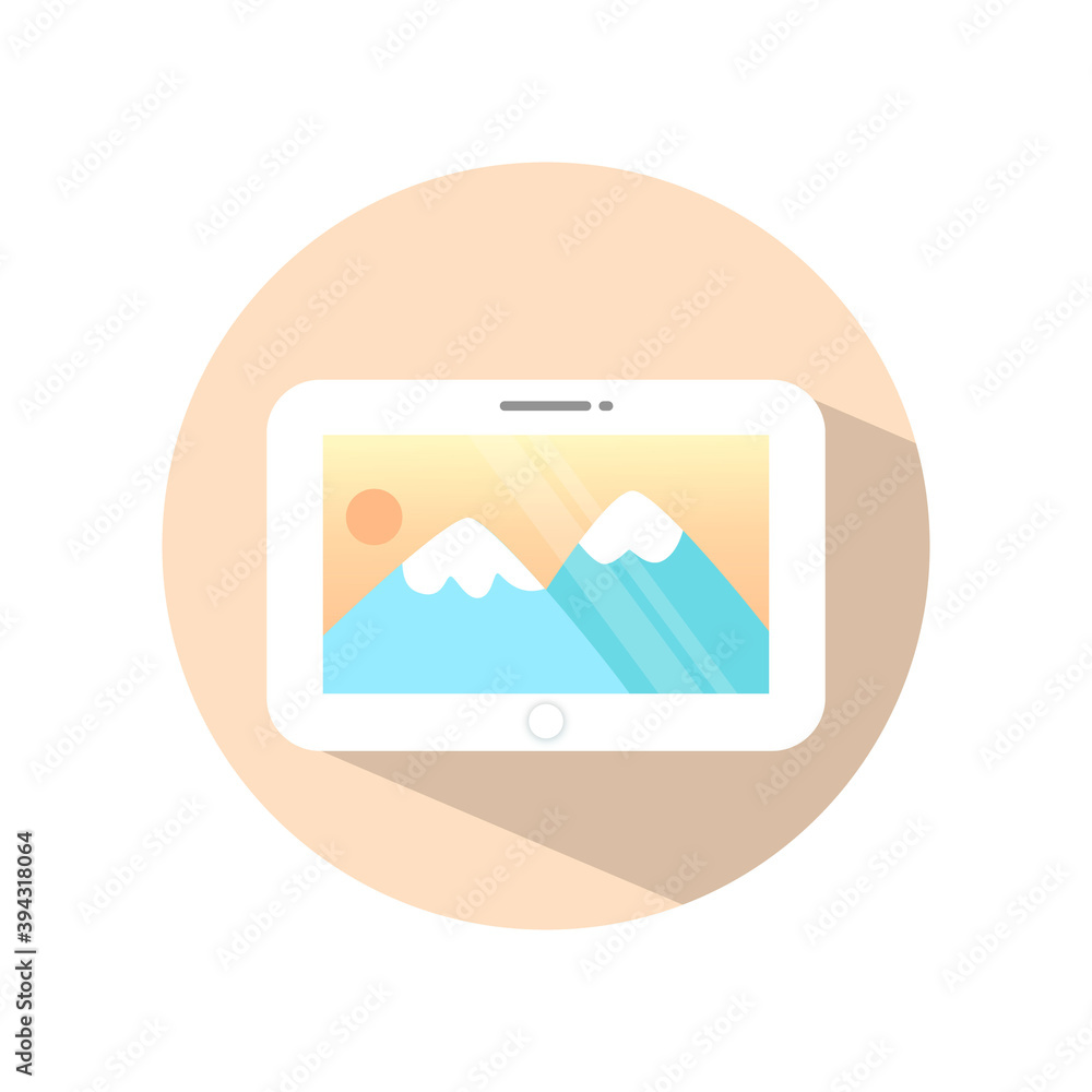 Poster display icon in a simple flat style.
