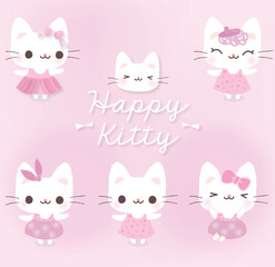 Happy cute kitty design vector