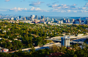 Panoramic View San Fernando Valley looking towards Culver City and Los Angeles California