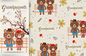 Happy grandparents day with pattern
