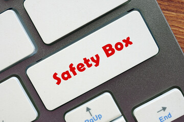  Financial concept meaning Safety Box with phrase on the page.