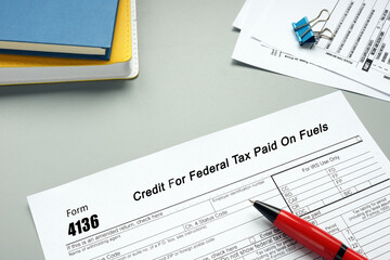 Business concept about Form 4136 Credit For Federal Tax Paid On Fuels with phrase on the page.