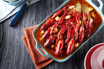 Delicious Chinese food, spicy crayfish