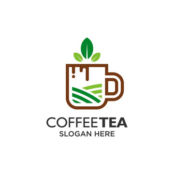 coffee and tea logo design template
