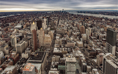 Midtown Manhattan panorama viewed from top of Empire State Building. 