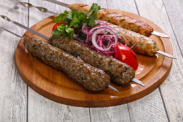 Beef and chicken kebab