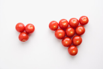 cherry tomatoes on a white background