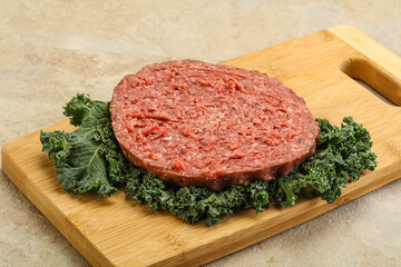 Raw beef burger cutlet for burger
