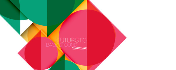 Simple circles and triangles abstract background. Vector illustration for covers, banners, flyers and posters and other designs