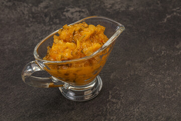 Relish sauce with cucumbers and mustard