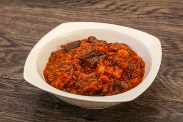 Eggplant saute with tomato and herbs