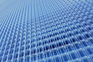 Abstract building lines. Multi-exposure. Blue tone.