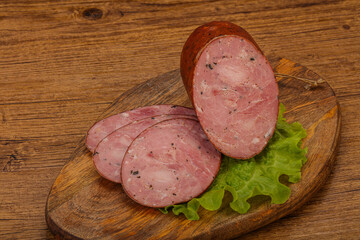 Smoked ham sausage with spices