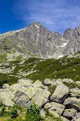 Fototapeta na wymiar Detail of Lomnicky stit in High Tatras