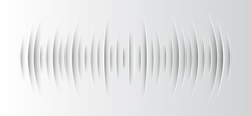 Sound waves oscillating dark green light