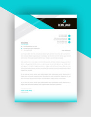 Professional business style letterhead template design / cover letter - vector minimalist colorful design