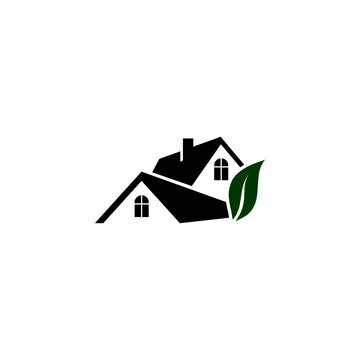 Green House or home icon isolated on white background