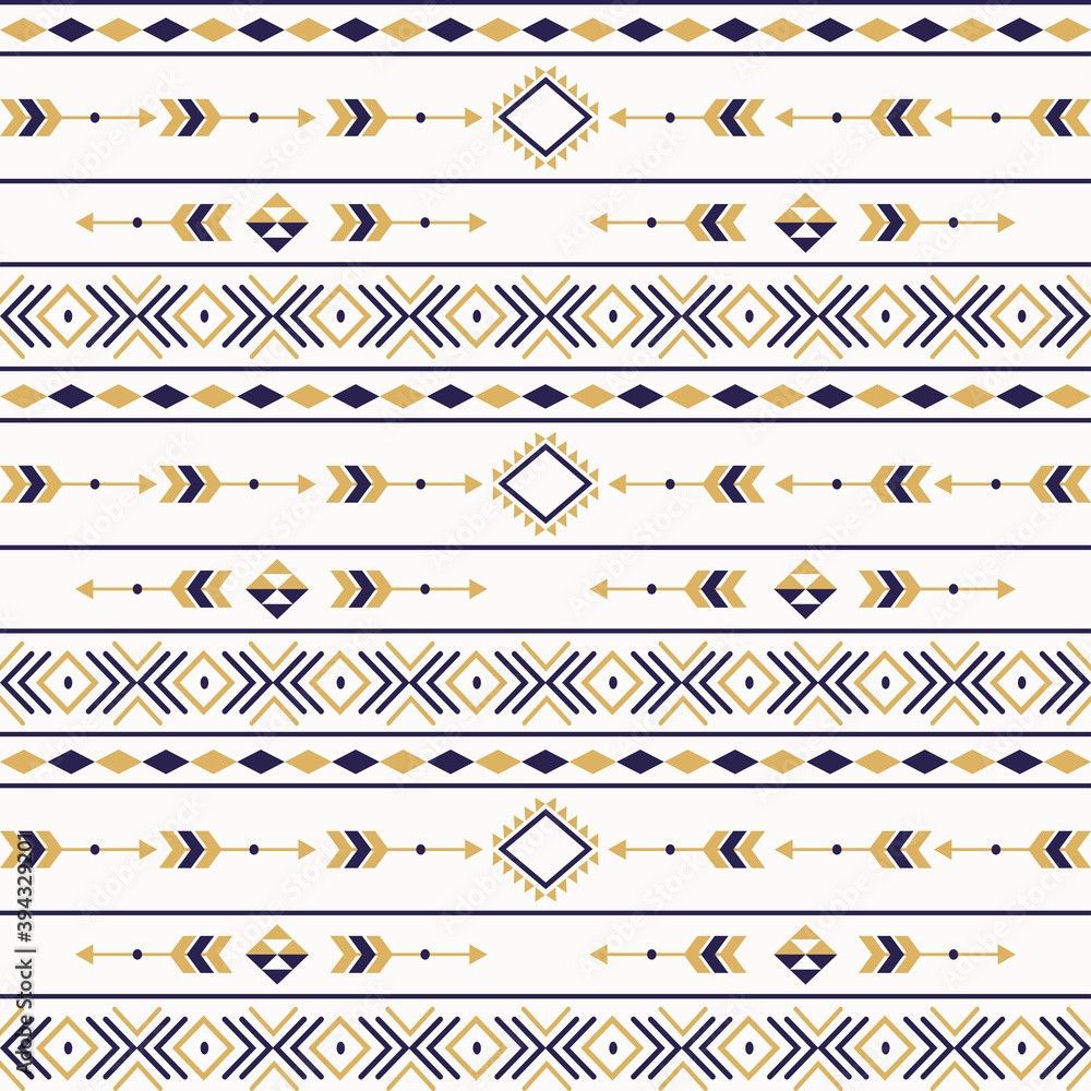 Wall mural Aztec tribal seamless pattern geometric elements