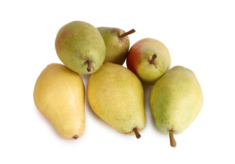 Fresh yellow pears isolated on white background