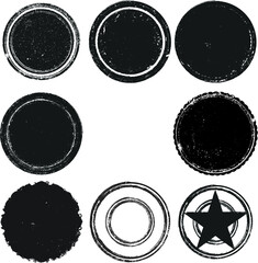 Grunge post Stamps Collection, Circles. Banners, Insignias , Logos, Icons, Labels and Badges Set . vector distress textures.blank shapes.