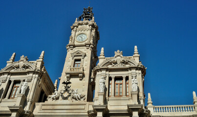 Fototapeta na wymiar Historic town hall in Valencia - Spain