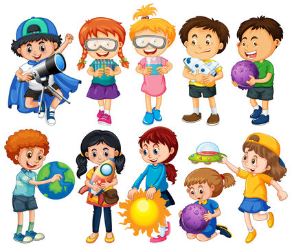 Group of children cartoon character