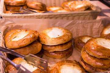 baps with sour cream poppy filling on the counter