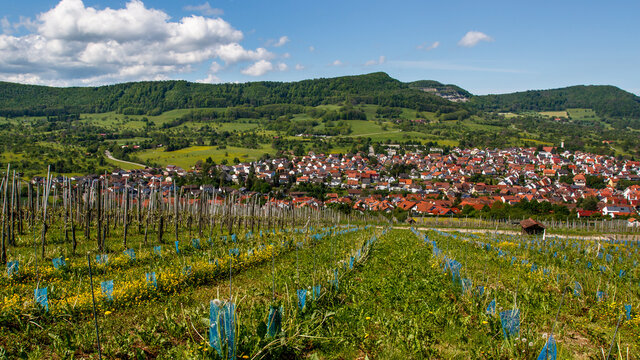 Blick &uuml;ber Neuffen, Schw&auml;bische Alb, Baden-W&uuml;rttemberg, Deutschland