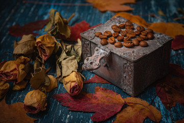 Still life- coffee storage box is on the table