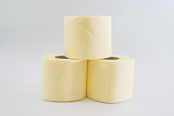  rolls of toilet paper on a white background.